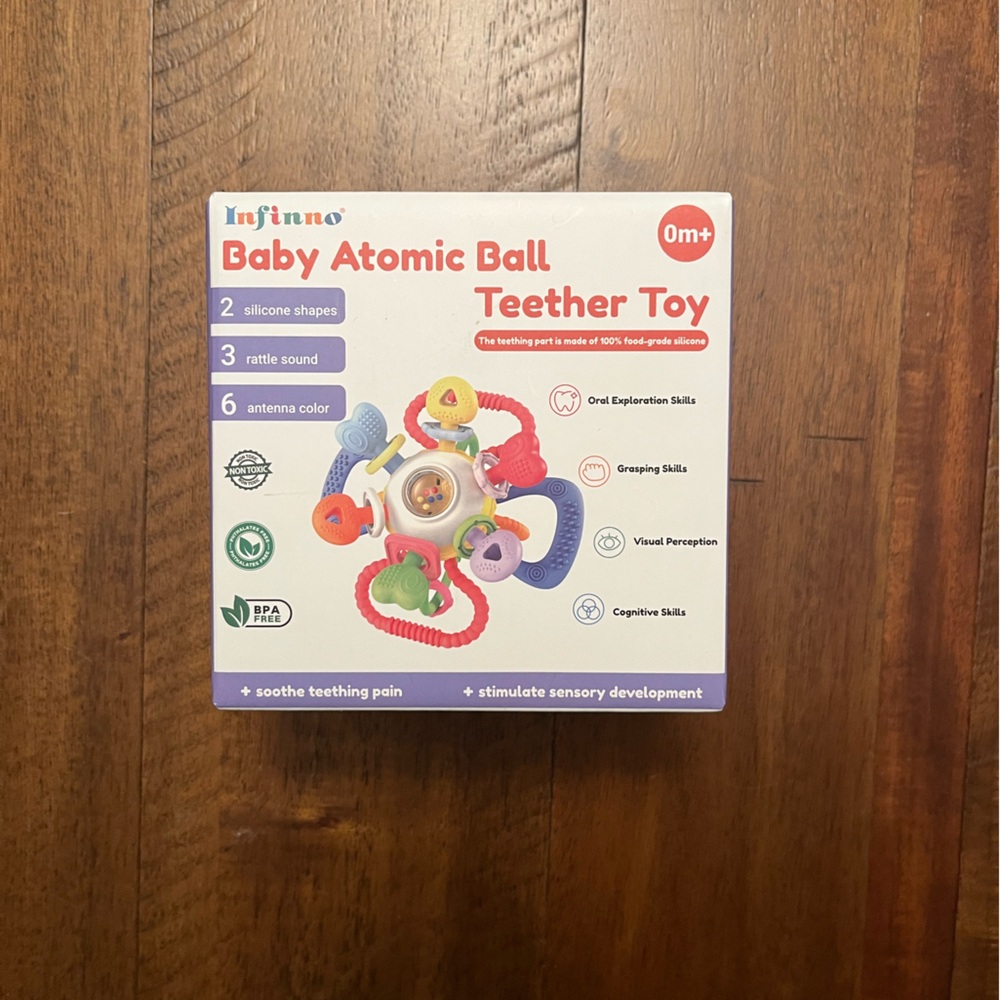 New in Box Infantino Atomic Ball Teether